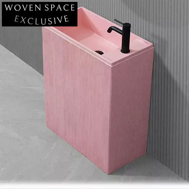 Elegant Modern Artificial Stone Freestanding Pedestal Bathroom Wash Basin for Homes