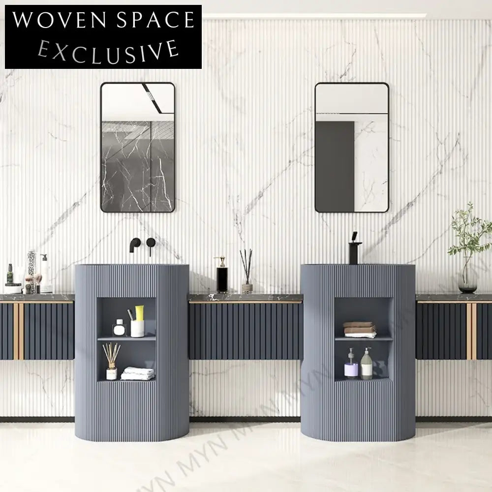 Elegant Modern Artificial Stone Pedestal Sink for Bathrooms, Custom Colors