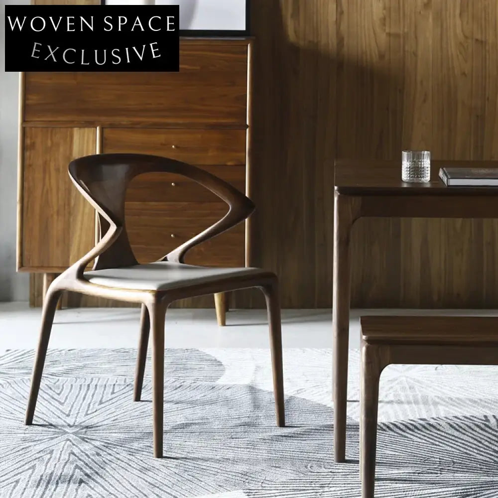 Elegant Modern Ash Wood Dining Chair with Comfortable PU Leather Seat Chair