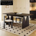 Elegant Modern Ash Wood Dining Table: Rectangular Workbench for Home & Cafe