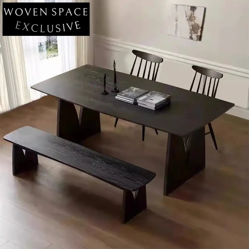 Elegant Modern Ash Wood Dining Table: Rectangular Workbench for Home & Cafe
