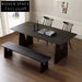 Elegant Modern Ash Wood Dining Table: Rectangular Workbench for Home & Cafe