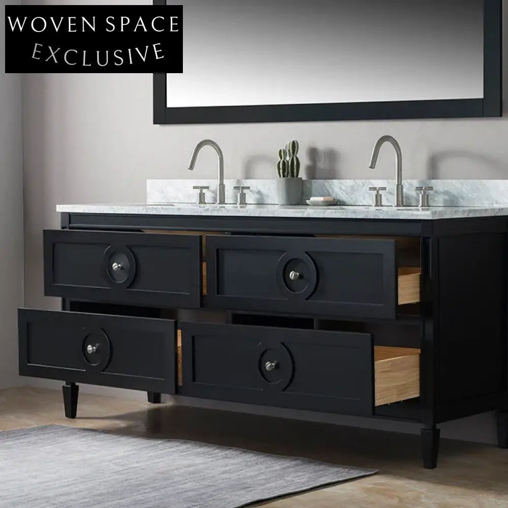 Elegant Modern Bathroom Vanity Cabinet with Soft-Close Drawers, Plywood Construction