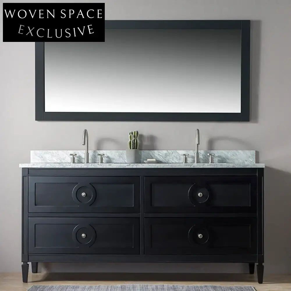 Elegant Modern Bathroom Vanity Cabinet with Soft-Close Drawers, Plywood Construction