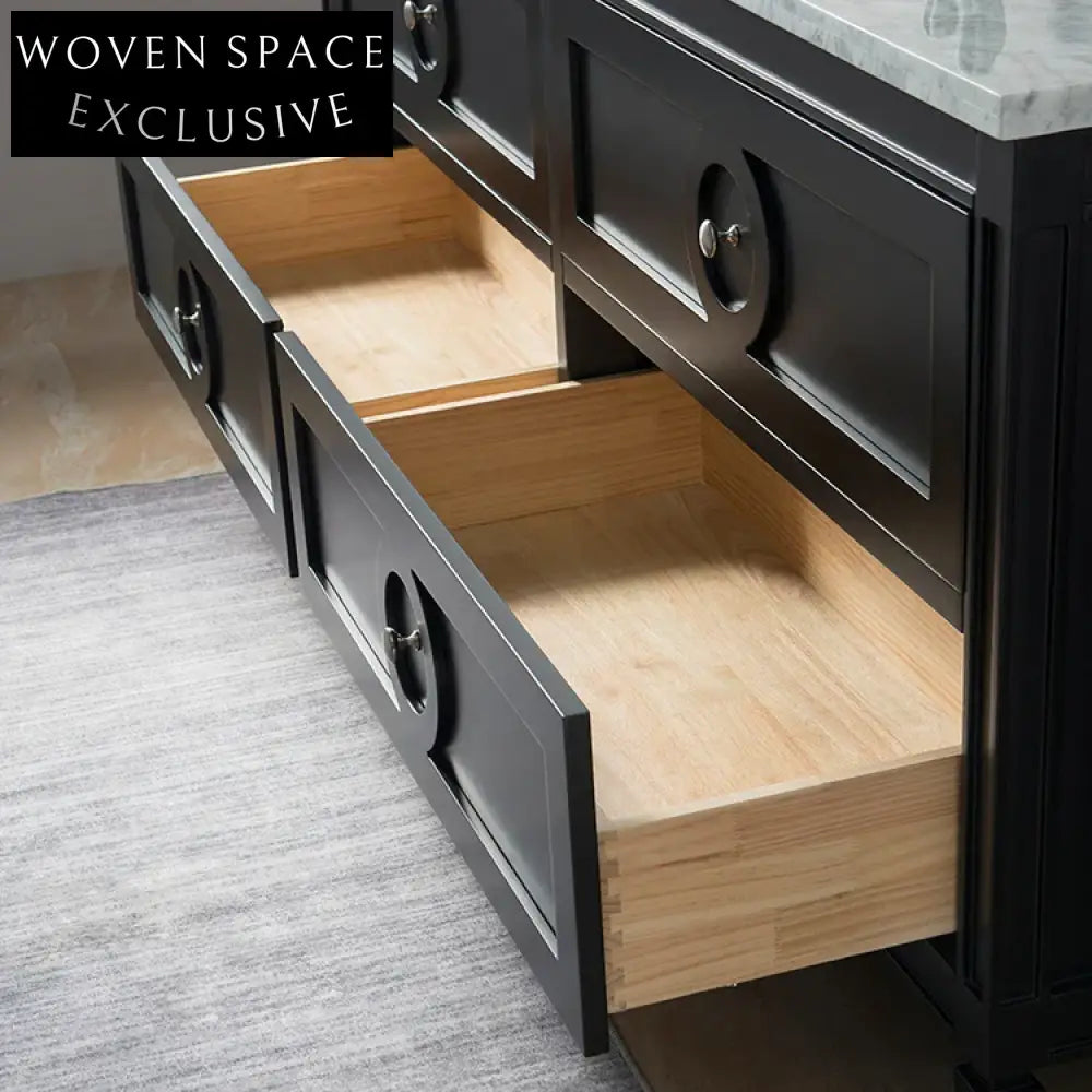 Elegant Modern Bathroom Vanity Cabinet with Soft-Close Drawers, Plywood Construction