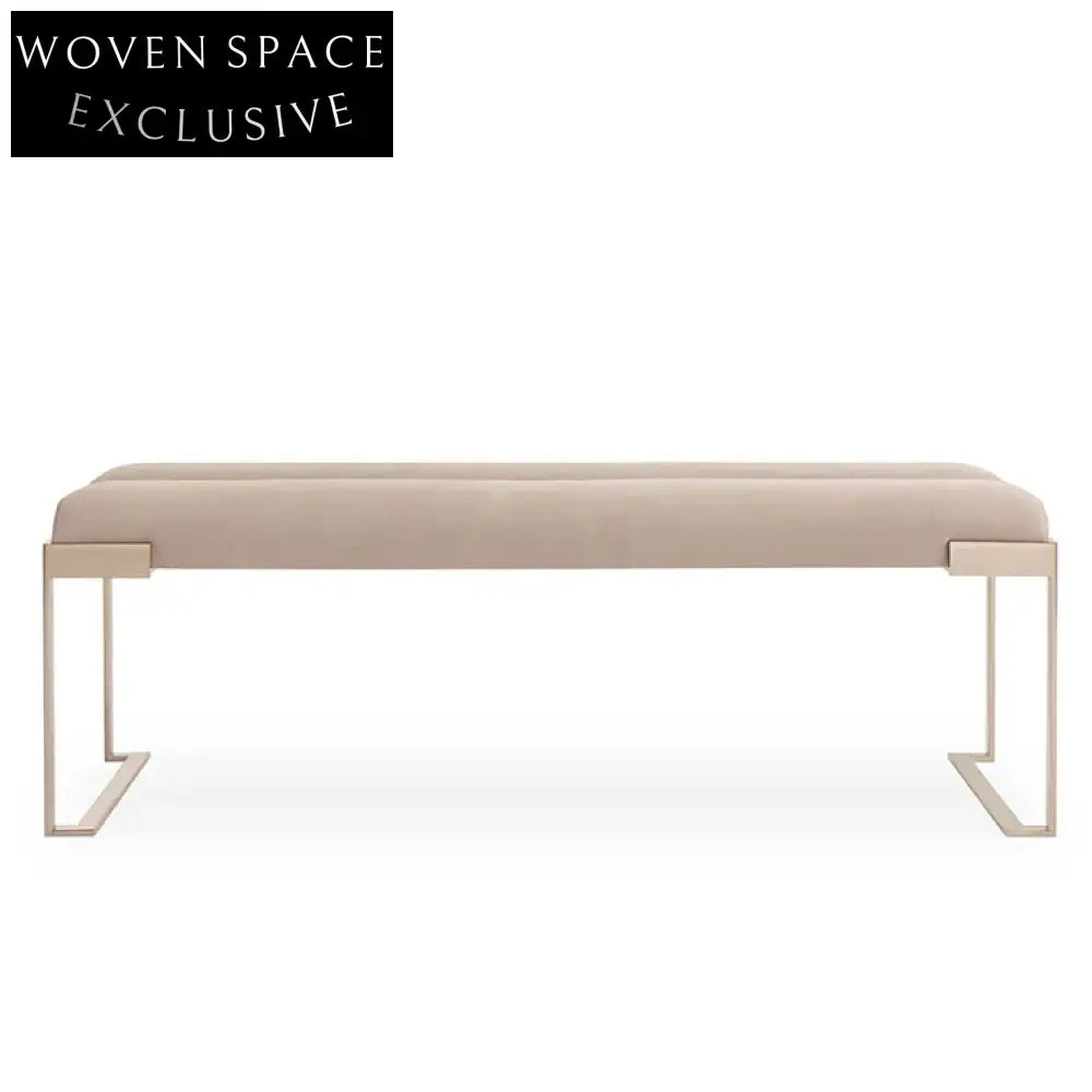 Elegant Modern Bed End Stool, Italian Style Metal Sofa Bench Ottoman