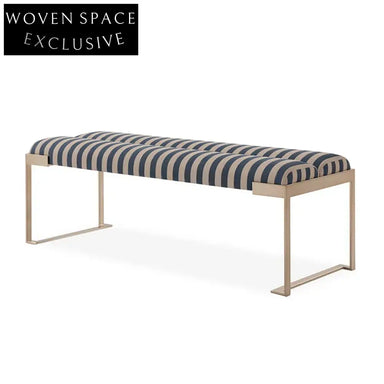 Elegant Modern Bed End Stool, Italian Style Metal Sofa Bench Ottoman