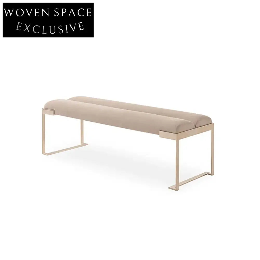 Elegant Modern Bed End Stool, Italian Style Metal Sofa Bench Ottoman