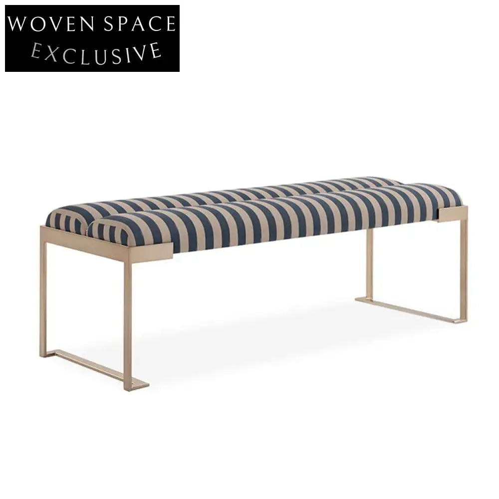 Elegant Modern Bed End Stool, Italian Style Metal Sofa Bench Ottoman