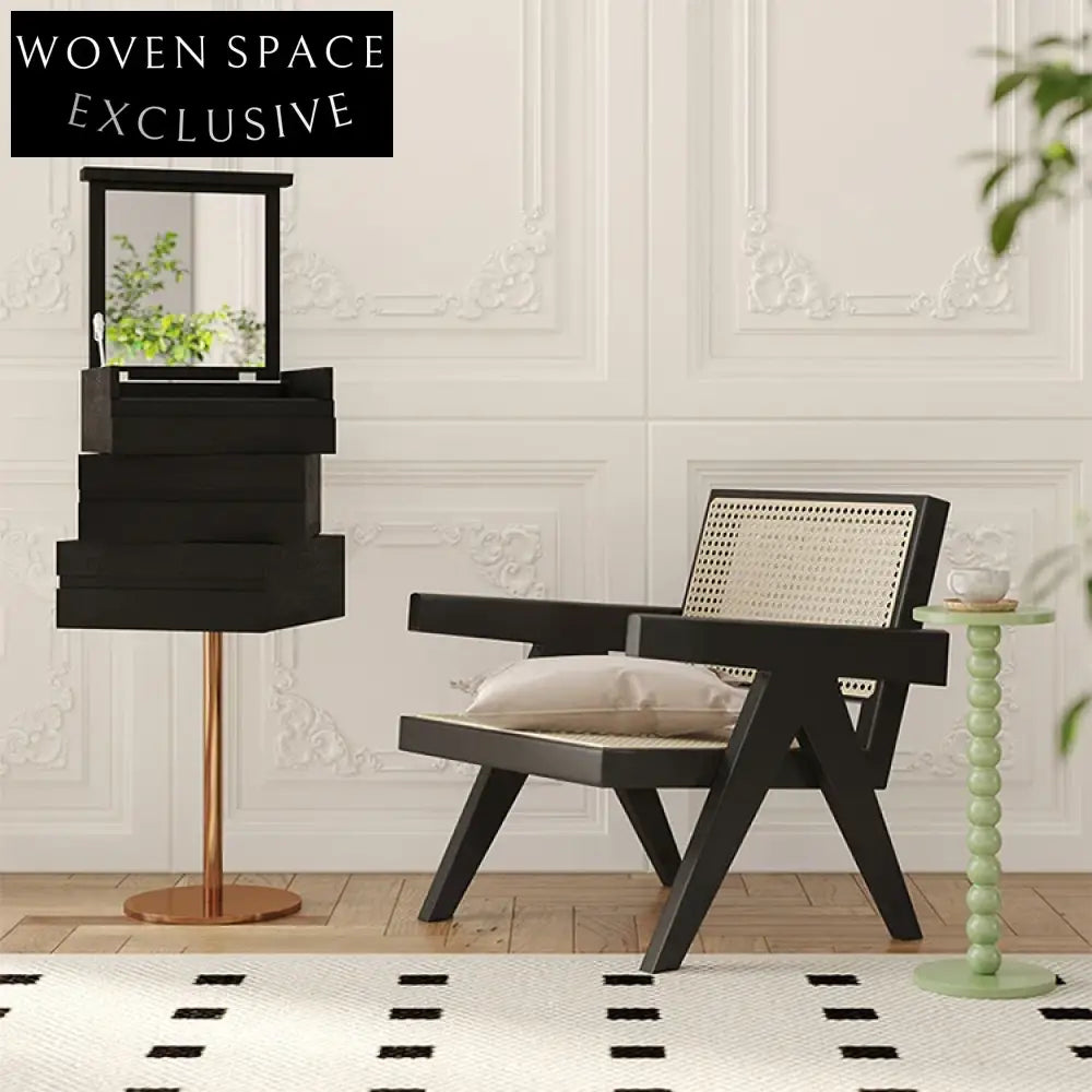 Elegant Modern Bedroom Wooden Nightstand Cabinet with Integrated Mirror & Drawers