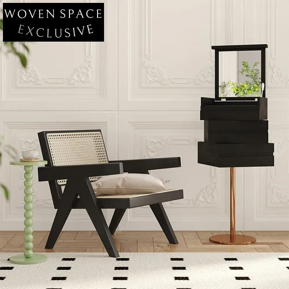 Elegant Modern Bedroom Wooden Nightstand Cabinet with Integrated Mirror & Drawers