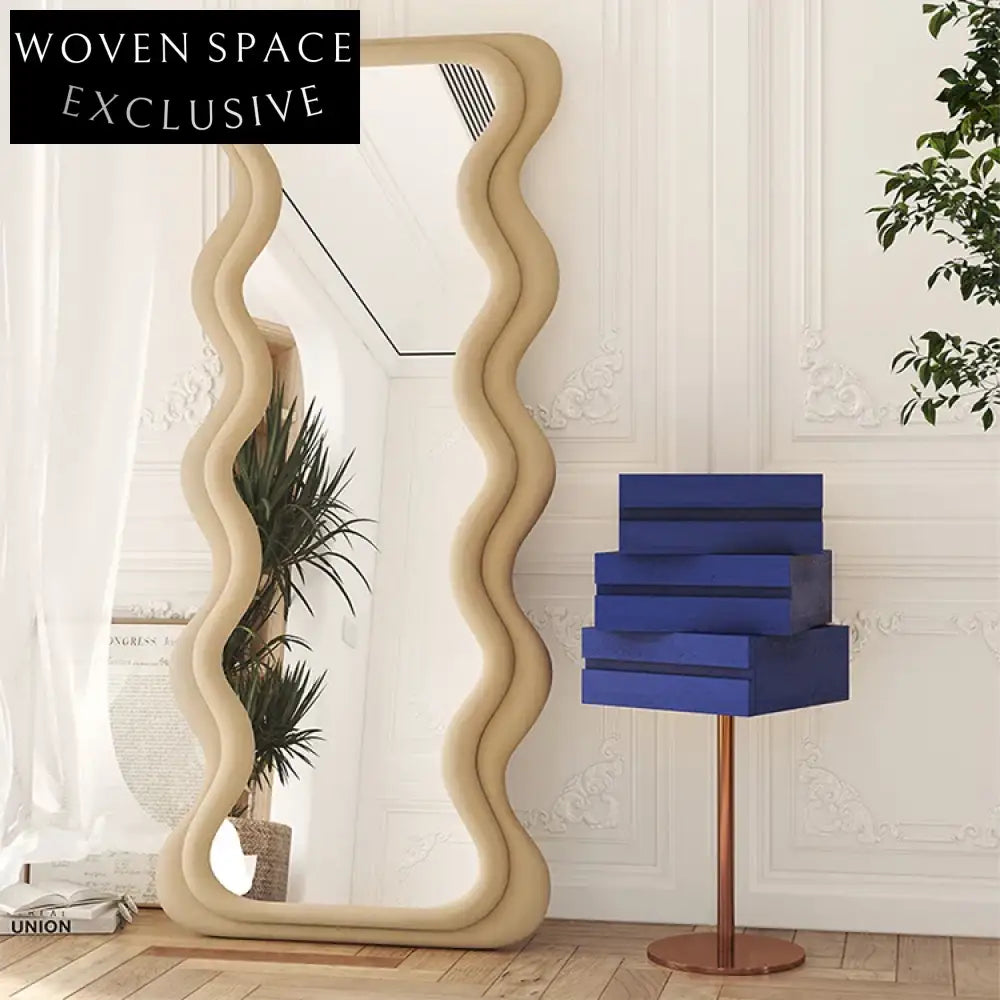 Elegant Modern Bedroom Wooden Nightstand Cabinet with Integrated Mirror & Drawers