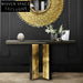 Elegant Modern Black & Gold Stainless Steel Wood Console Hallway Table