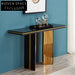 Elegant Modern Black & Gold Stainless Steel Wood Console Hallway Table