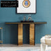 Elegant Modern Black & Gold Stainless Steel Wood Console Hallway Table