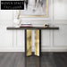 Elegant Modern Black & Gold Stainless Steel Wood Console Hallway Table