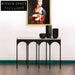 Elegant Modern Black Metal Marble Top Sofa Entryway Console Table