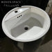 Elegant Modern Black & White Ceramic Pedestal Bathroom Sink for Contemporary Spaces