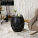 Elegant Modern Bronze Fiberglass Round Accent End Table for Living Room