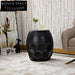 Elegant Modern Bronze Fiberglass Round Accent End Table for Living Room