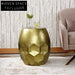 Elegant Modern Bronze Fiberglass Round Accent End Table for Living Room