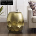 Elegant Modern Bronze Fiberglass Round Accent End Table for Living Room