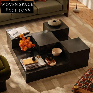 Elegant Modern Burl Wood Veneer Square Designer Center Living Room Coffee Table