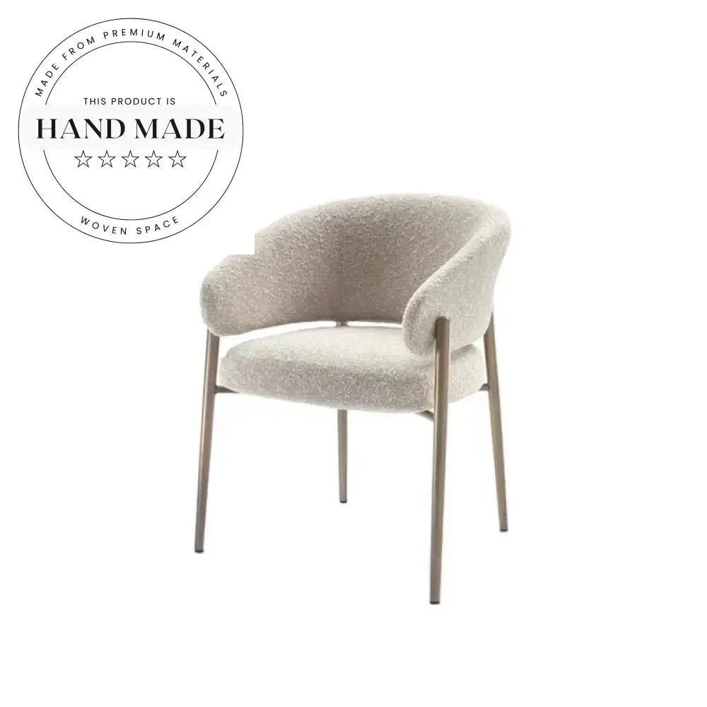 Elegant Modern Cashmere Fabric Designer Armrest Accent Dining Chair