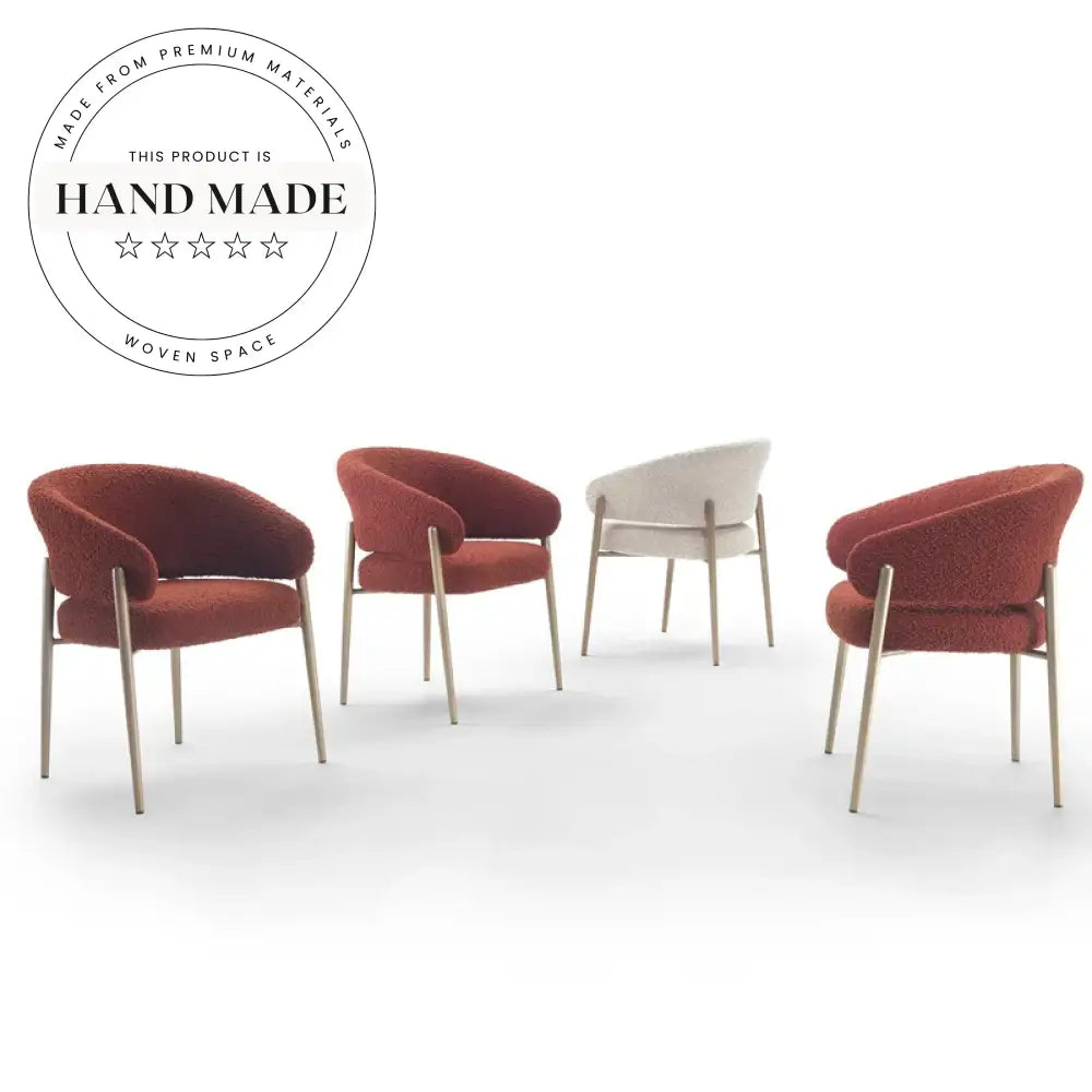 Elegant Modern Cashmere Fabric Designer Armrest Accent Dining Chair