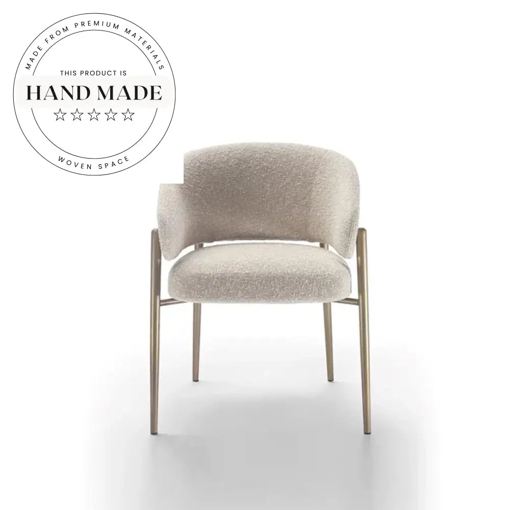 Elegant Modern Cashmere Fabric Designer Armrest Accent Dining Chair