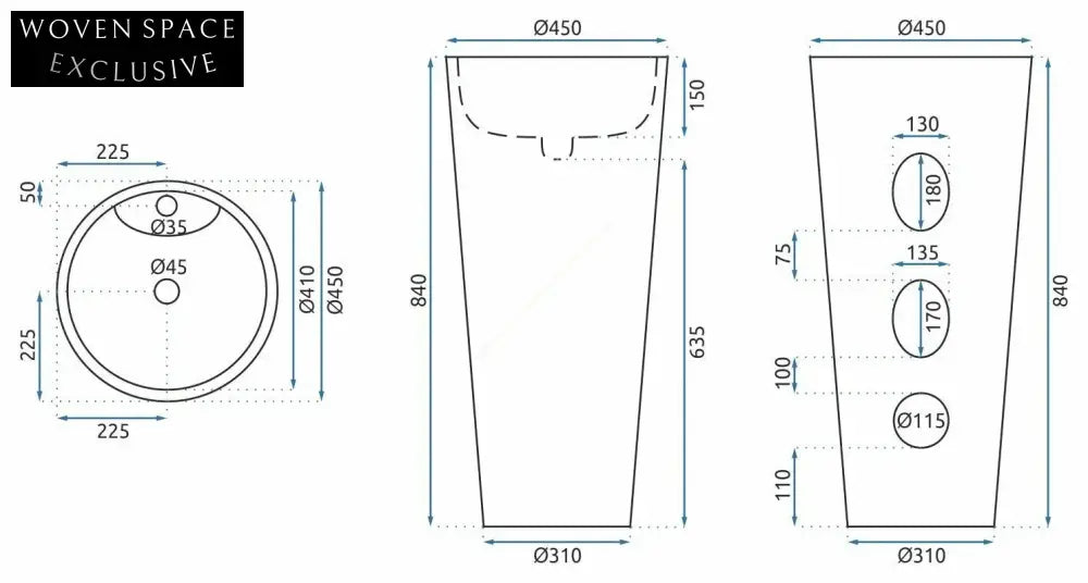 Elegant Modern Ceramic Pedestal Sink Marble Pattern Freestanding Bathroom Lavabo Basin