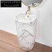 Elegant Modern Ceramic Pedestal Sink Marble Pattern Freestanding Bathroom Lavabo Basin