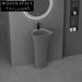 Elegant Modern Ceramic Pedestal Sink - Round Bathroom Washbasin