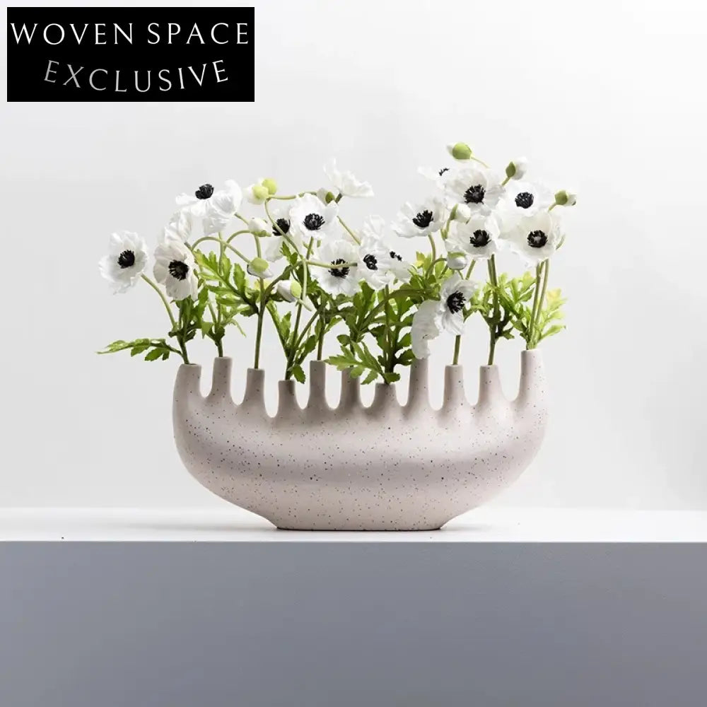 Elegant Modern Ceramic Sculptural Vase: Living Room & Hotel Decor Accent