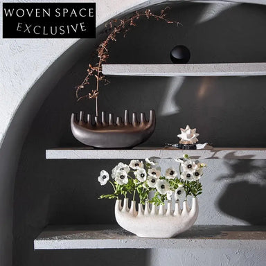 Elegant Modern Ceramic Sculptural Vase: Living Room & Hotel Decor Accent