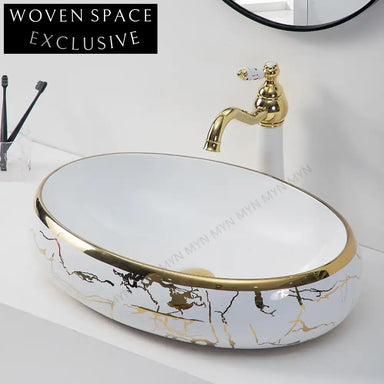 Elegant Modern Ceramic Vessel Sink, Countertop Lavabo Basin for Bathroom Vanity