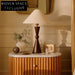 Elegant Modern Classical Wooden Base Fabric Shade Bedside Desk Table Lamp