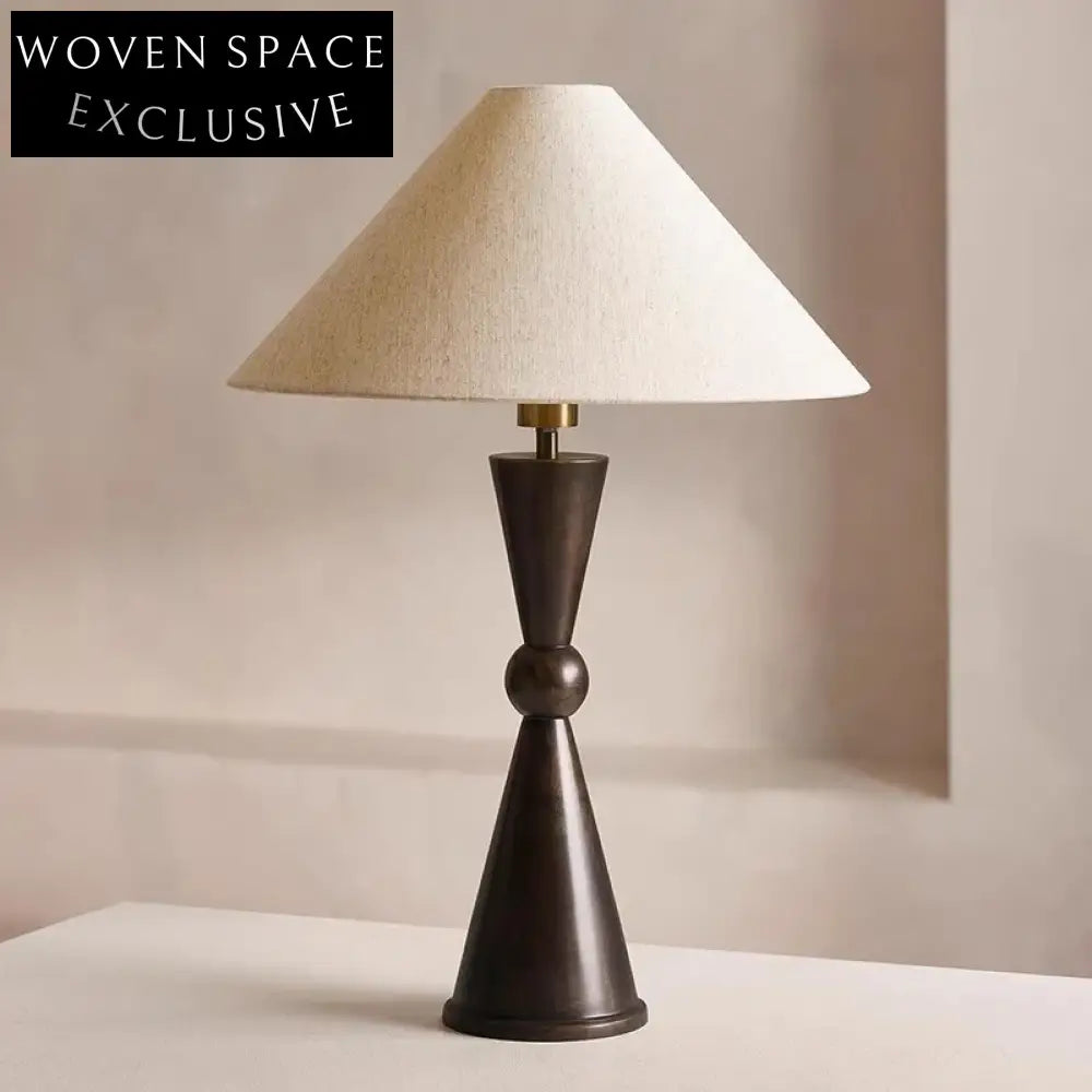 Elegant Modern Classical Wooden Base Fabric Shade Bedside Desk Table Lamp