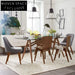 Elegant Modern Clear Tempered Glass Top Dining Table with Sturdy Wooden Legs