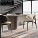 Elegant Modern Cream Style Genuine Marble Top Solid Wood Legs Dining Table