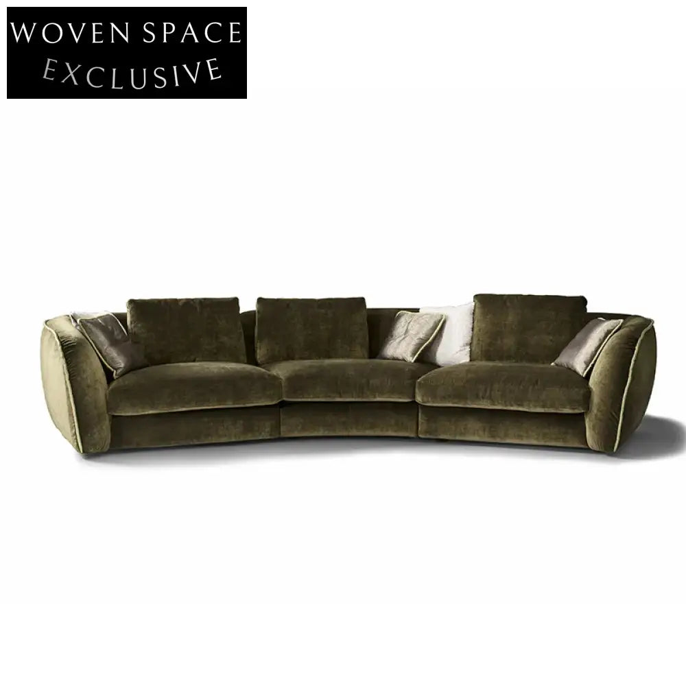 Elegant Modern Curved Sectional Sofa - Customizable Comfort & Style