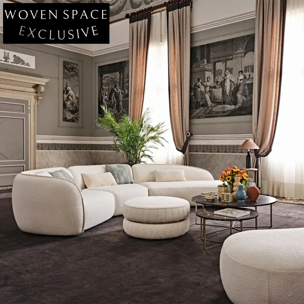 Elegant Modern Curved Sectional Sofa - Customizable Comfort & Style