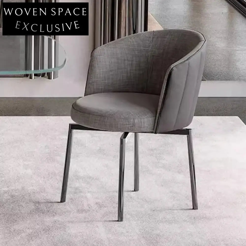 Elegant Modern Dining Armchair with Gold Stainless Steel and White PU Leather