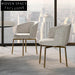 Elegant Modern Dining Armchair with Gold Stainless Steel and White PU Leather