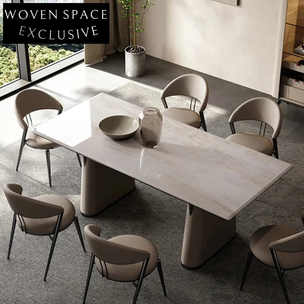 Elegant Modern Dining Chair with Curved Backrest, Stainless Steel Frame, PU Leather