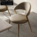 Elegant Modern Dining Chair with Curved Backrest, Stainless Steel Frame, PU Leather