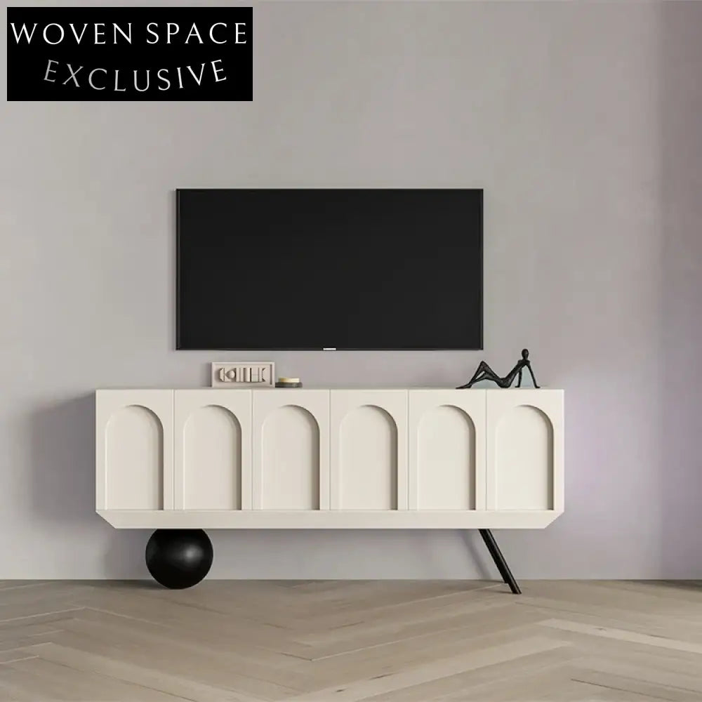 Elegant Modern European Plywood Top Solid Wood Base TV Stand