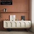 Elegant Modern European Plywood Top Solid Wood Base TV Stand