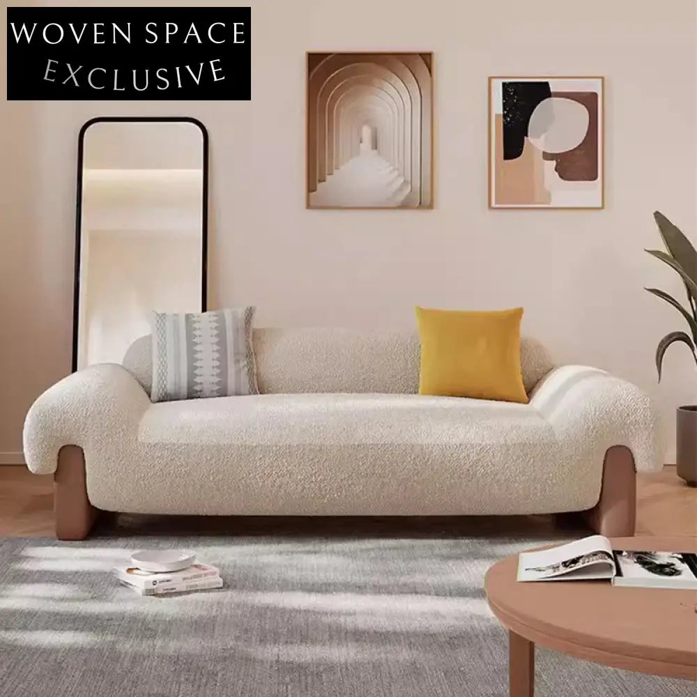 Elegant Modern Fabric Sofa Set, Solid Wood Legs, Comfortable Living Room Couch