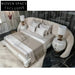 Elegant Modern Fabric Upholstered Bed Frame with Semi-Round Headboard